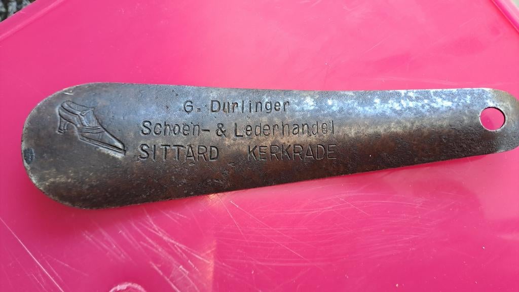 Antieke Schoenlepel G. Durlinger Sittard Kerkrade, Ophalen of Verzenden