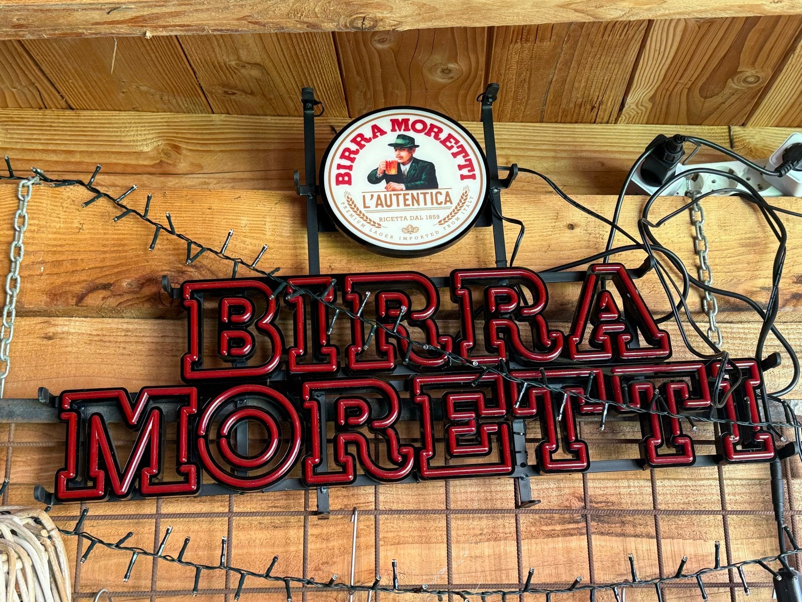 Neon reclame Birra Moretti - Lichtbak, Ophalen, Gebruikt, Lichtbak of (neon) lamp