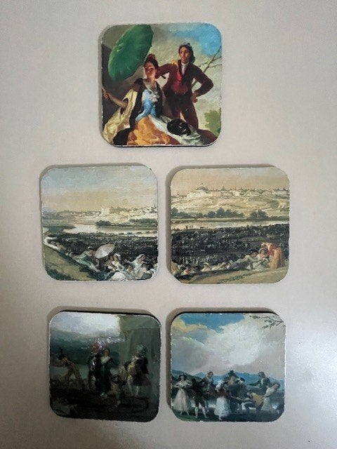 Set vintage kunst onderzetters Spanje. Museo del Prado., Huis en Inrichting, Ophalen, Gebruikt, Glasonderzetter, Stapelbaar
