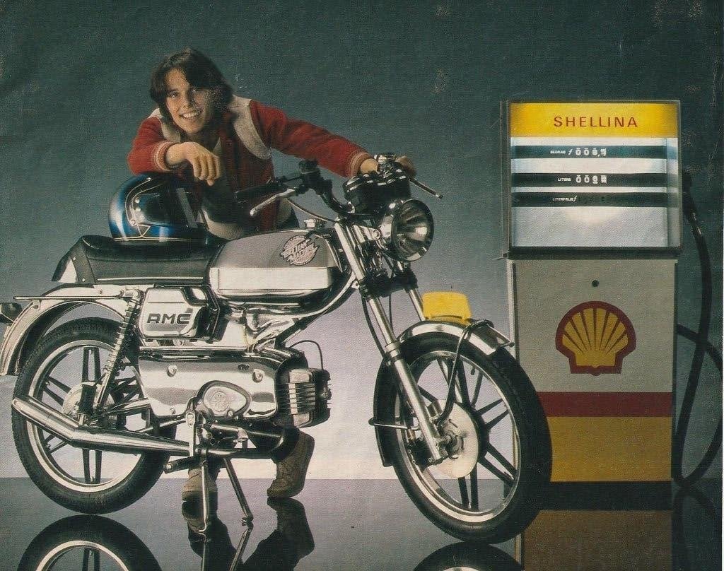Retro reclame 1979 Shell wedstrijd brommer AMC verchromen, Verzenden, Overige typen