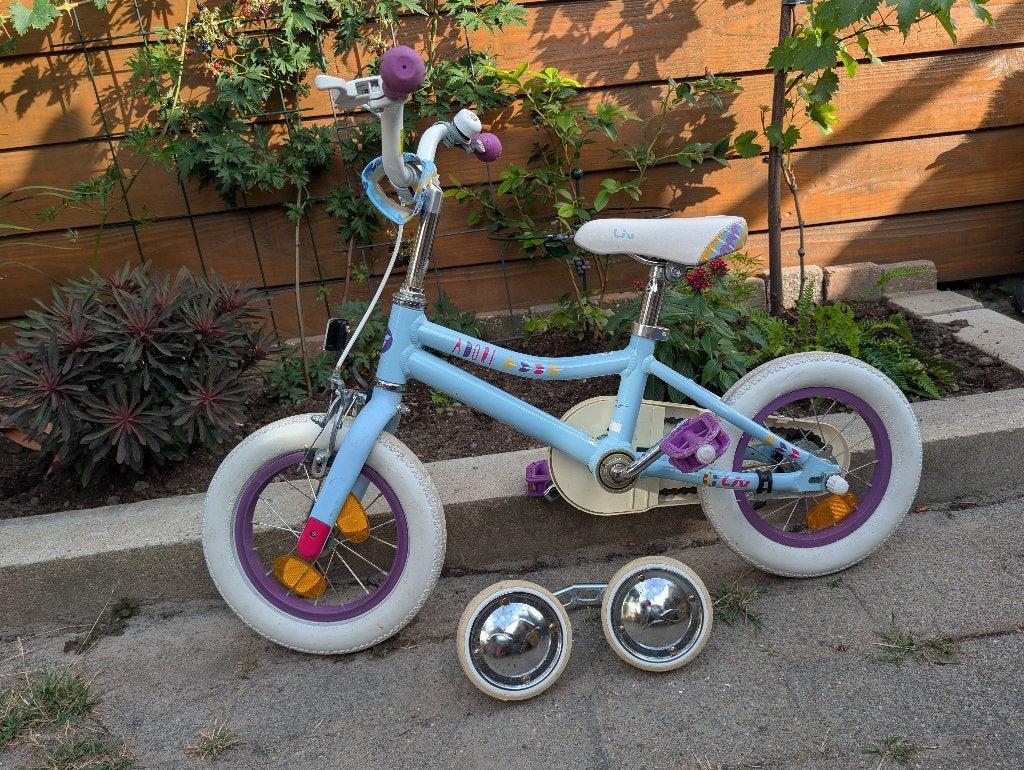 Kinderfiets (meisje) 12 inch - Liv/Giant, Fietsen en Brommers, Fietsen | Kinderfietsjes, Ophalen, Terugtraprem, Zijwieltjes, Gebruikt