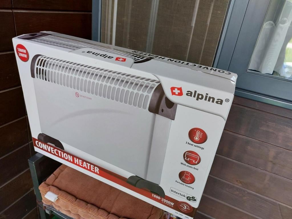 Alpina Convectorkachel 1800-2000W Nieuw in verpakking, Doe-het-zelf en Verbouw, Verwarming en Radiatoren, Ophalen, Nieuw, 800 watt of meer