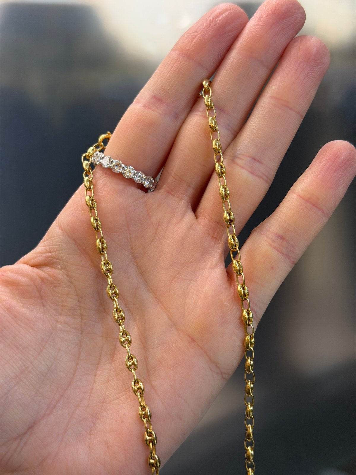 18KT Goud - 13.1 Gram - Ketting - KOFFIEBOON, Ophalen, Nieuw, Goud