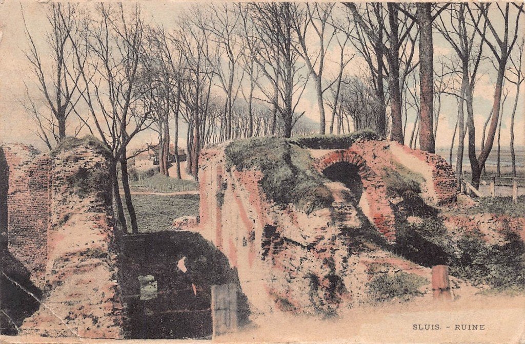 153 Sluis - Ruïne 1926, Verzenden, 1920 tot 1940, Gelopen, Zeeland