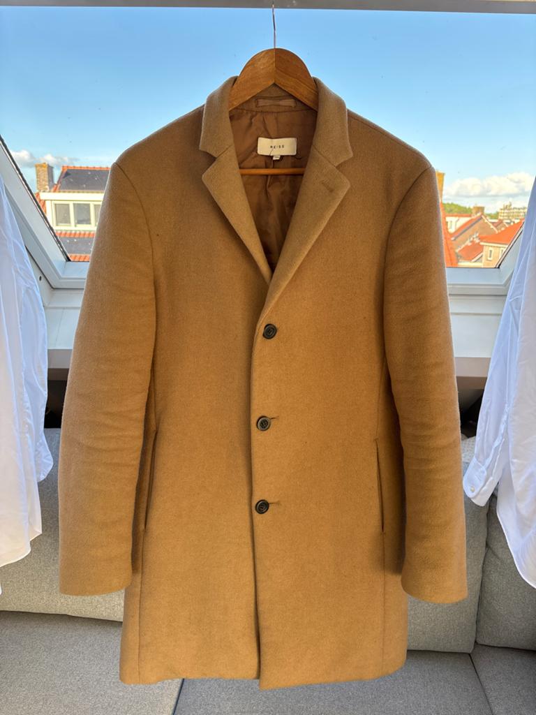 Reiss wollen jas - camel kleur - Maat M (EU 48/50), Ophalen, Zo goed als nieuw, Maat 48/50 (M), Bruin