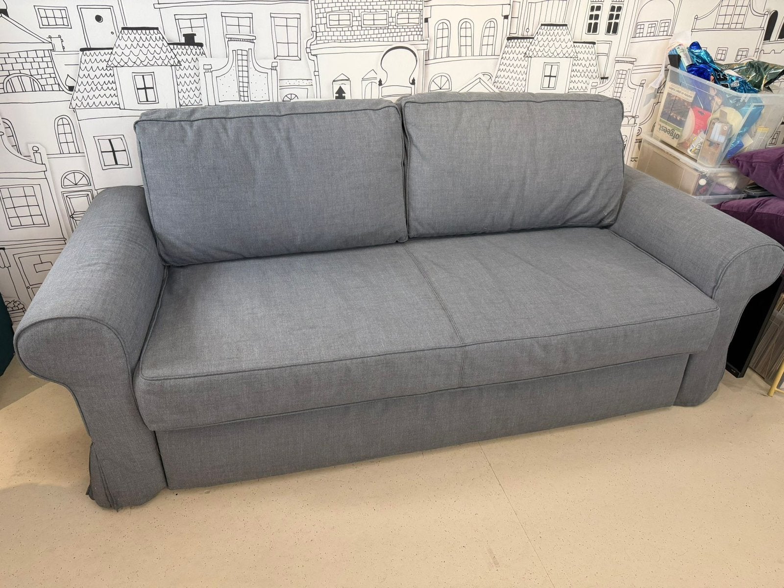 Ikea Backenbro slaapbank, Ophalen, Gebruikt, 150 tot 200 cm, Tweepersoons