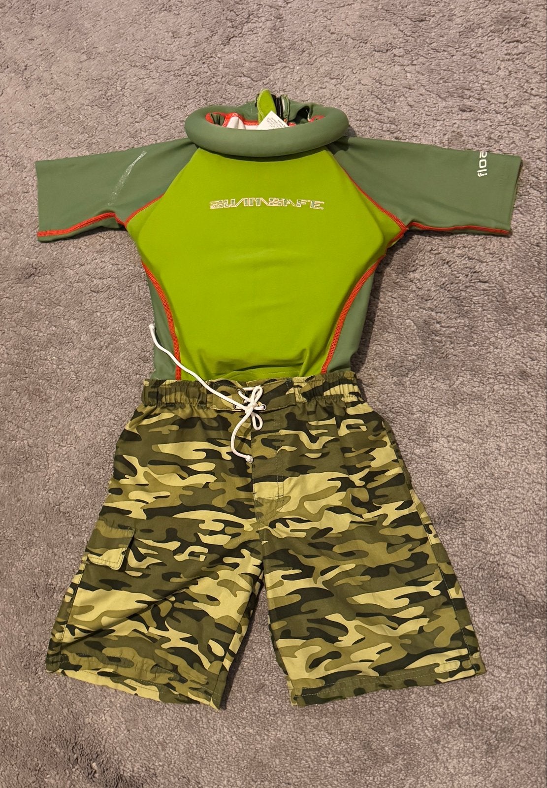 Swimsafe Drijfpakje Kids - Zwempak Groen Camouflage (ZGAN), Kinderen en Baby's, Overige maten, Ophalen of Verzenden, Zo goed als nieuw