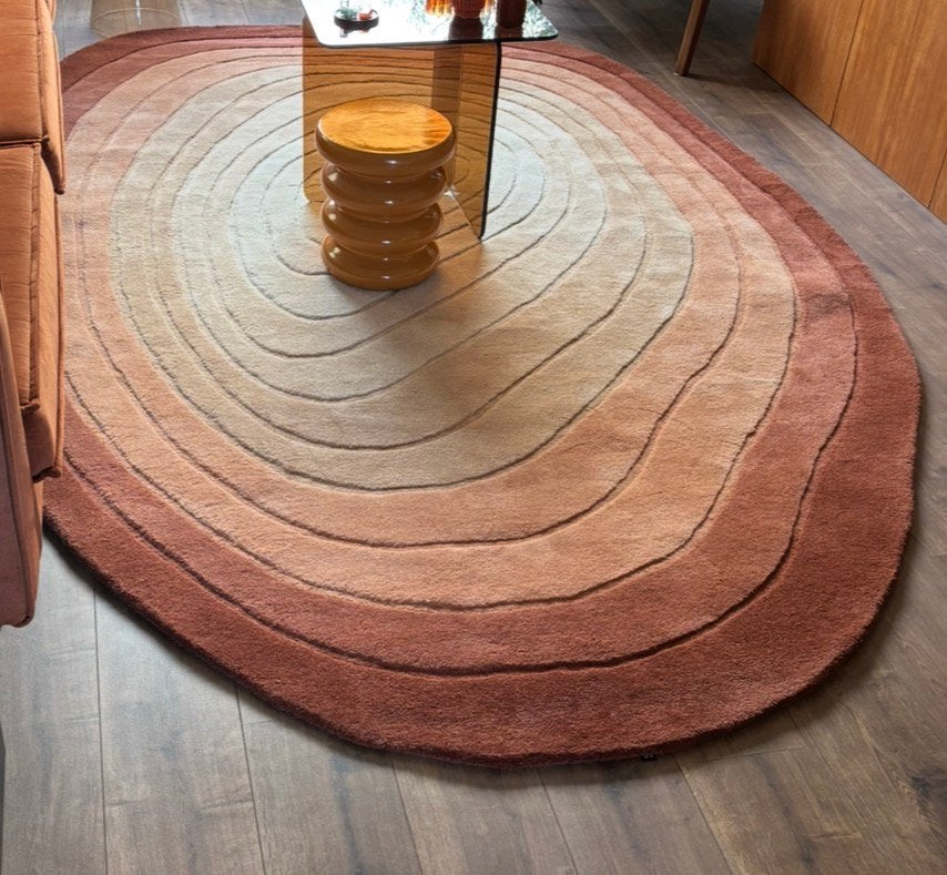 Goossens Vloerkleed Pebbel - Terracotta, Zand, Beige, Ophalen, Vintage-retro-70ies, Gebruikt, Beige