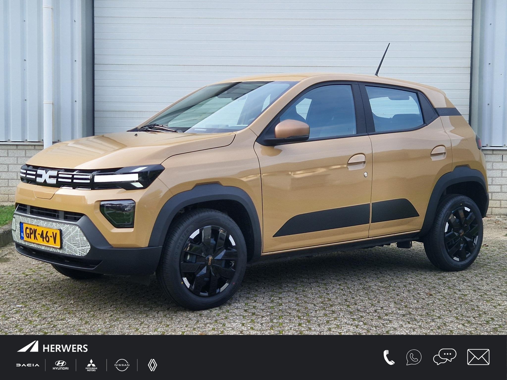 Dacia Spring Extreme 65PK 27 kWh / Airco / DAB Radio / Navig, Auto's, Dacia, 4 stoelen, Leder en Stof, Beige, 225 km