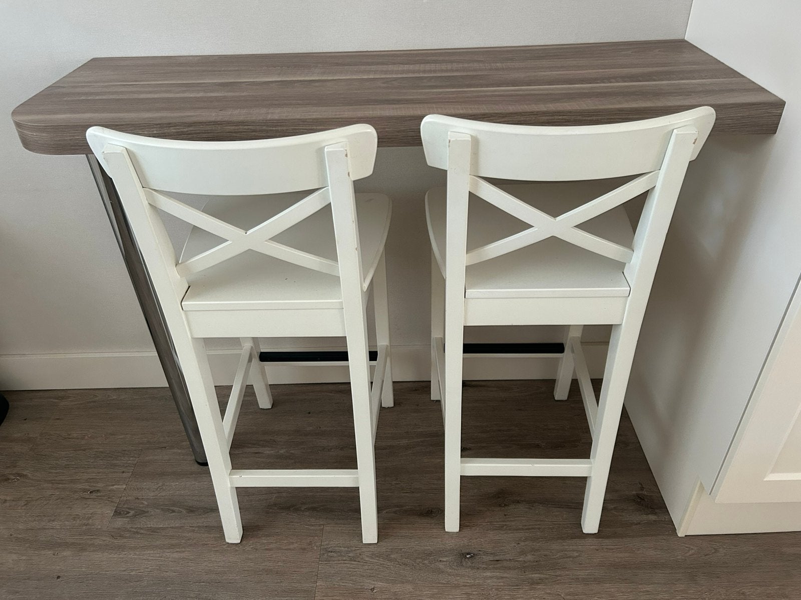 Ikea ingolf barkrukken ( hoge model ), Ophalen, Gebruikt, 60 tot 90 cm, Hout