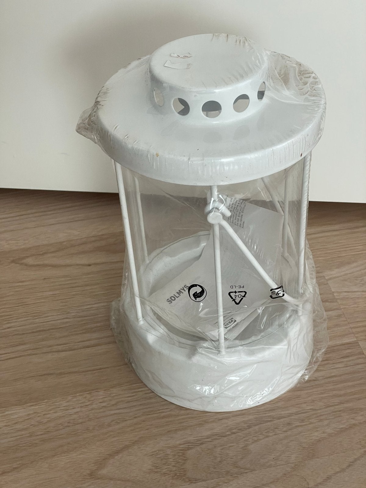 IKEA Solmys Lantaarn Wit - Nieuw in verpakking, Nieuw, Ophalen of Verzenden, Wit, Metaal