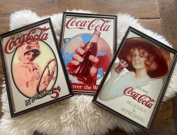 Prachtige vintage Coca-cola spiegels, Ophalen