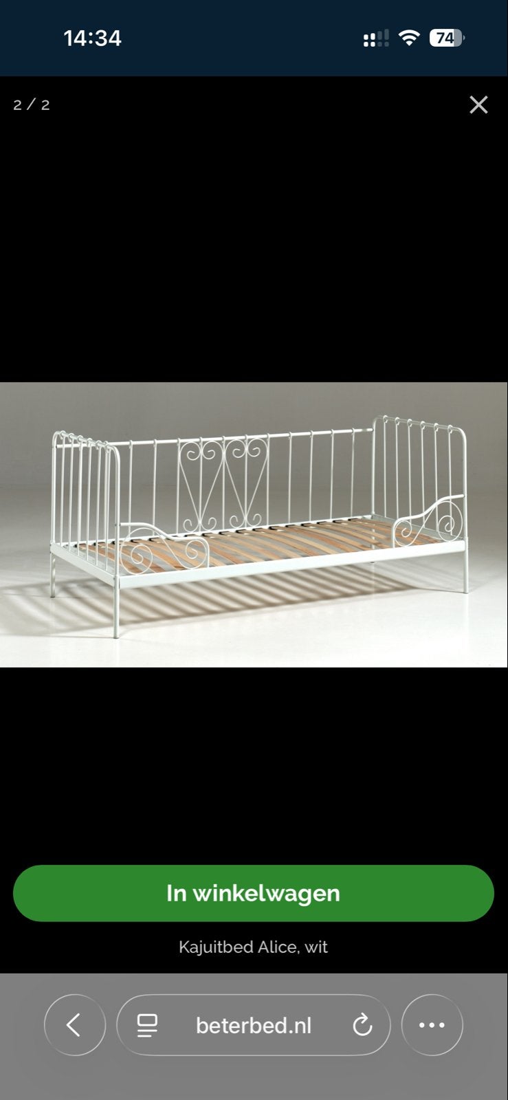 Bed Alice van Beter Bed, inclusief lattenbodem, Ophalen, Gebruikt, 90 cm, Eenpersoons