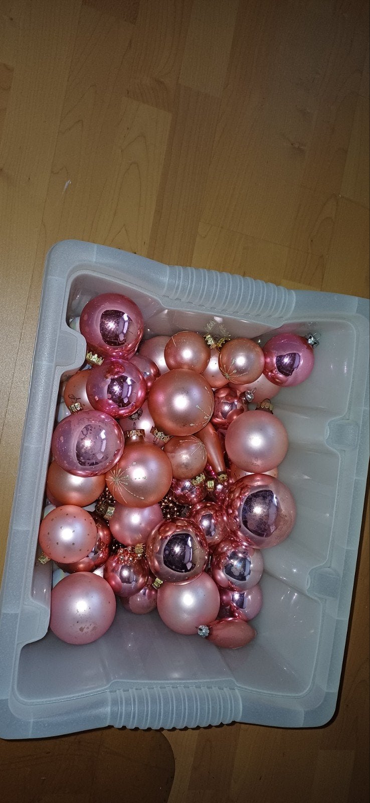 roze kerstballen/slinger, Diversen, Ophalen, Gebruikt