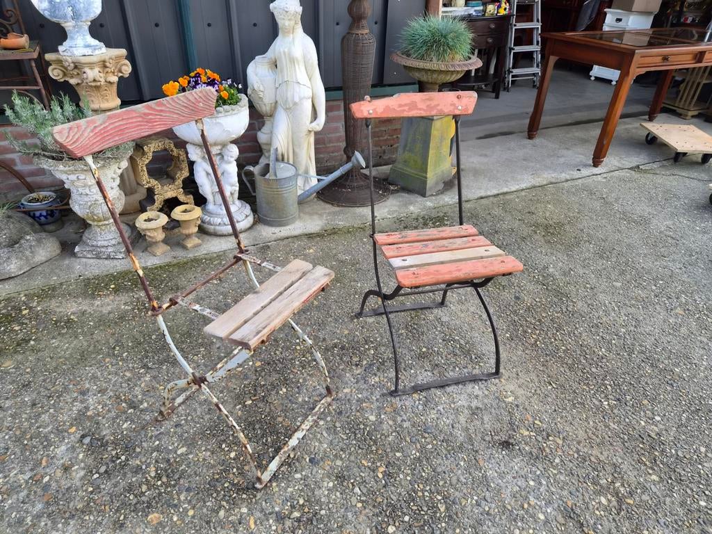 Set van 2 Vintage Bistro Stoelen - Authentiek en Charmant, Ophalen of Verzenden
