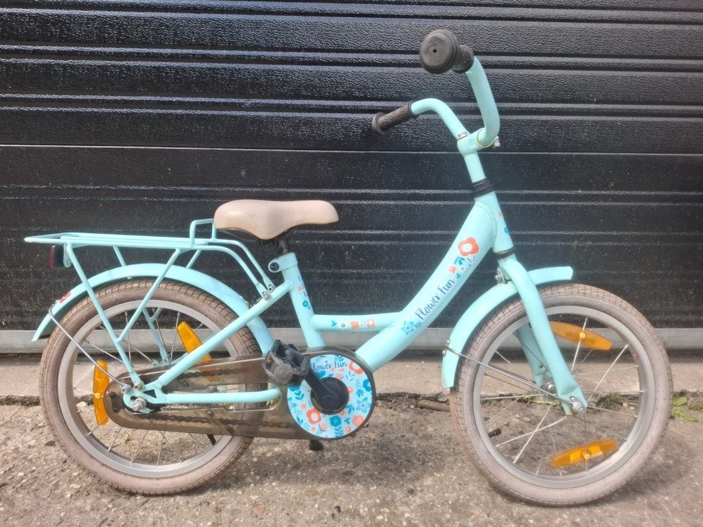 16 inch flower fun meisjesfiets, Terugtraprem, 16 tot 20 inch, Niet ingevuld, Niet ingevuld