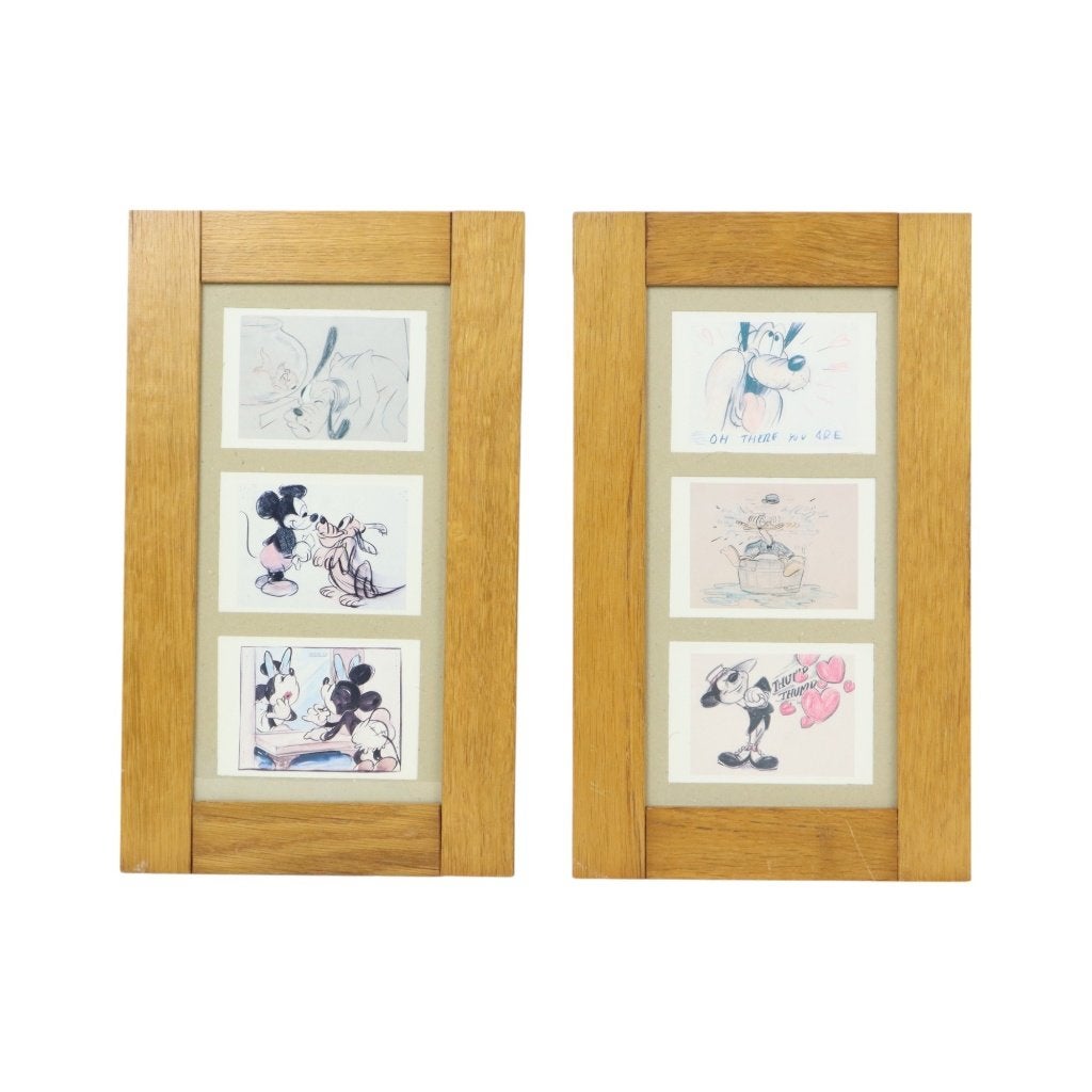 Ingelijste Disney Postkaarten Schetsen The Art Group Memorab, Ophalen of Verzenden, Overige figuren, Gebruikt, Plaatje of Poster