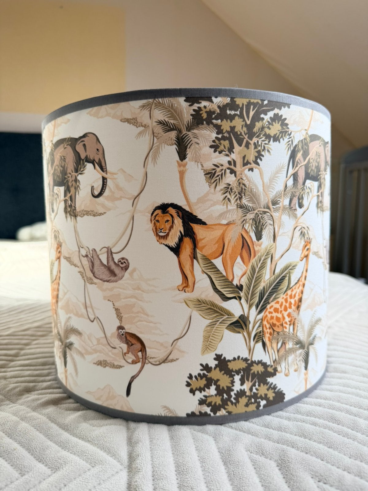 Jungle style lampshade (hang lamp), Ophalen of Verzenden, Zo goed als nieuw, Rond, Hanglamp