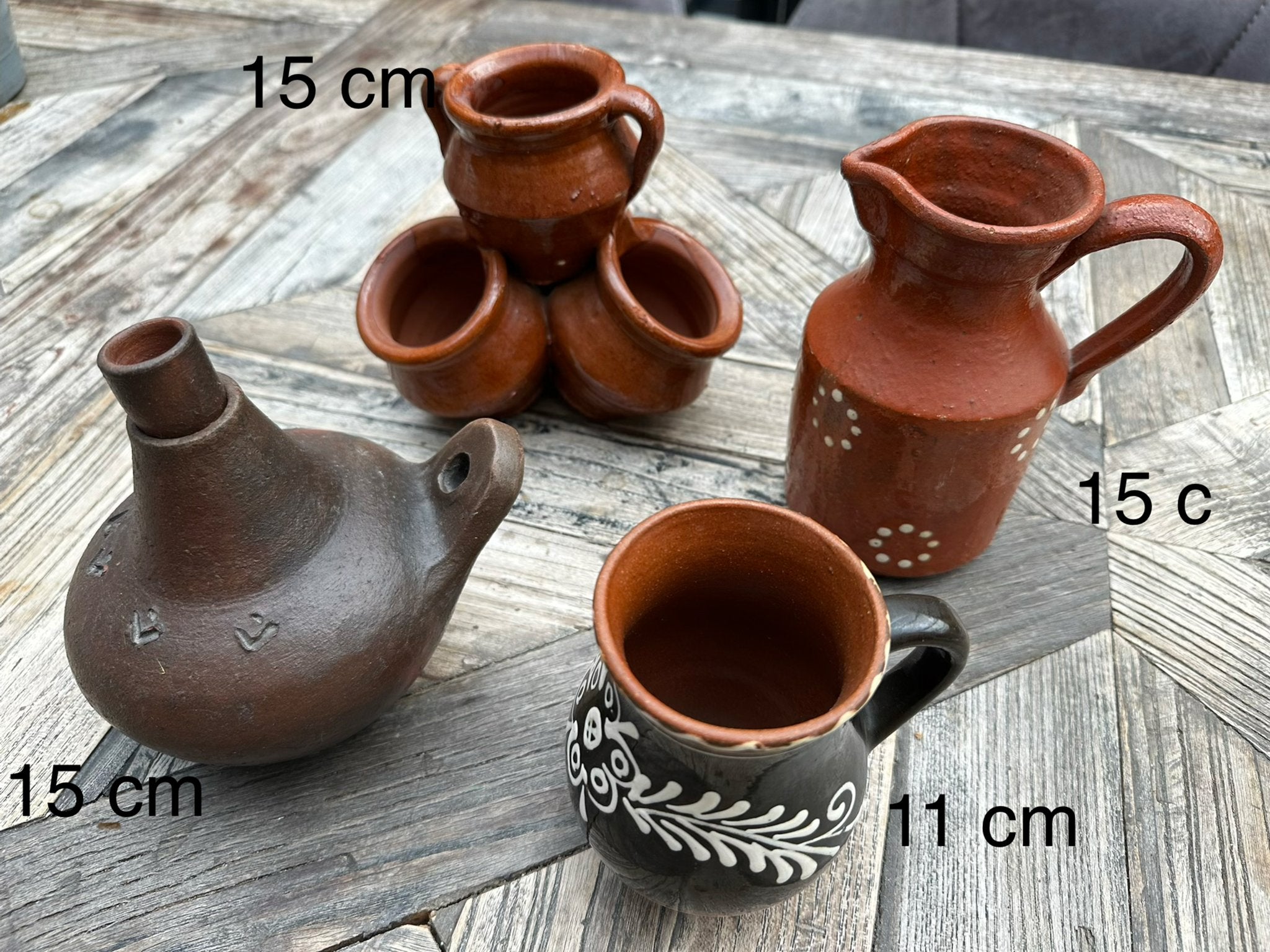Aardewerk decoratie potten en kruiken - Set van 4, Ophalen of Verzenden