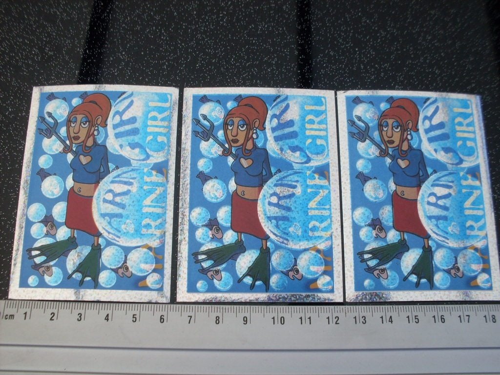 3x panini sticker marine girl leger army humor, Verzenden, Zo goed als nieuw, Dier en Natuur