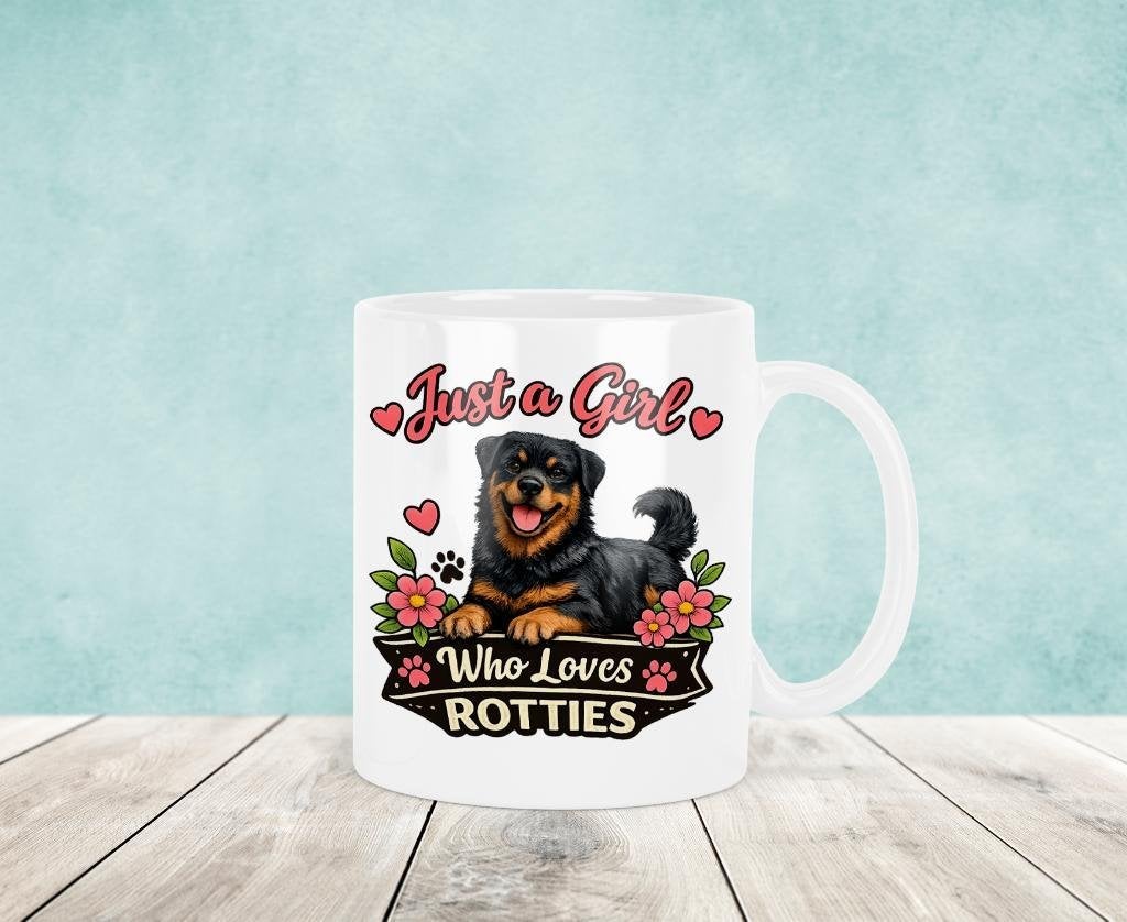 Just a Girl Who Loves Rotties - Rottweiler Mok, Verzenden, Keramiek, Nieuw, Overige stijlen