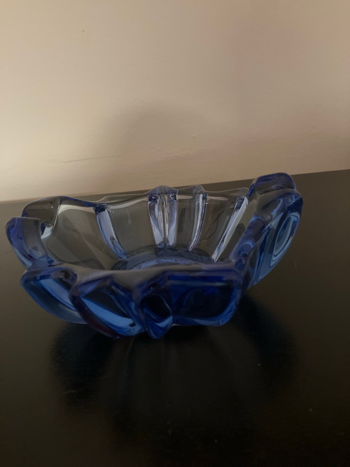 Vintage Blauw Glazen Asbak/Schaaltje, Ophalen of Verzenden