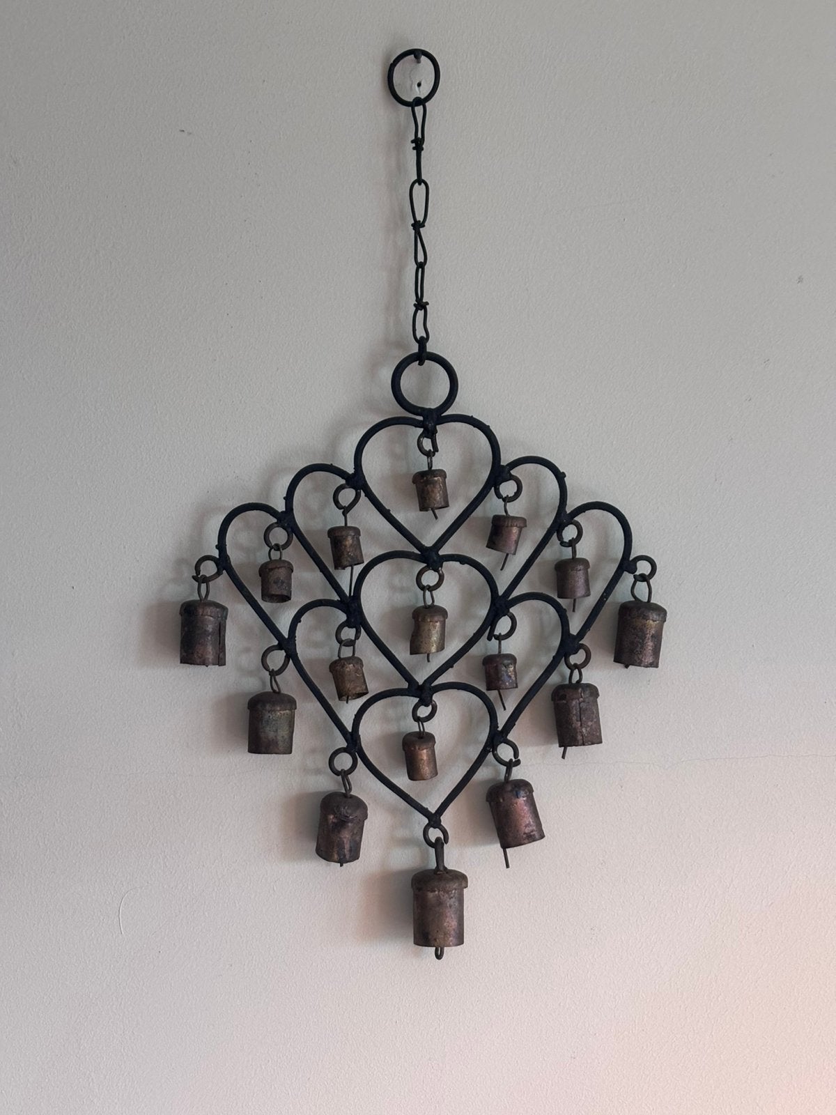 Vintage metalen hanger met belletjes India windgong, Ophalen of Verzenden, Oosters, Metaal, Gebruikt