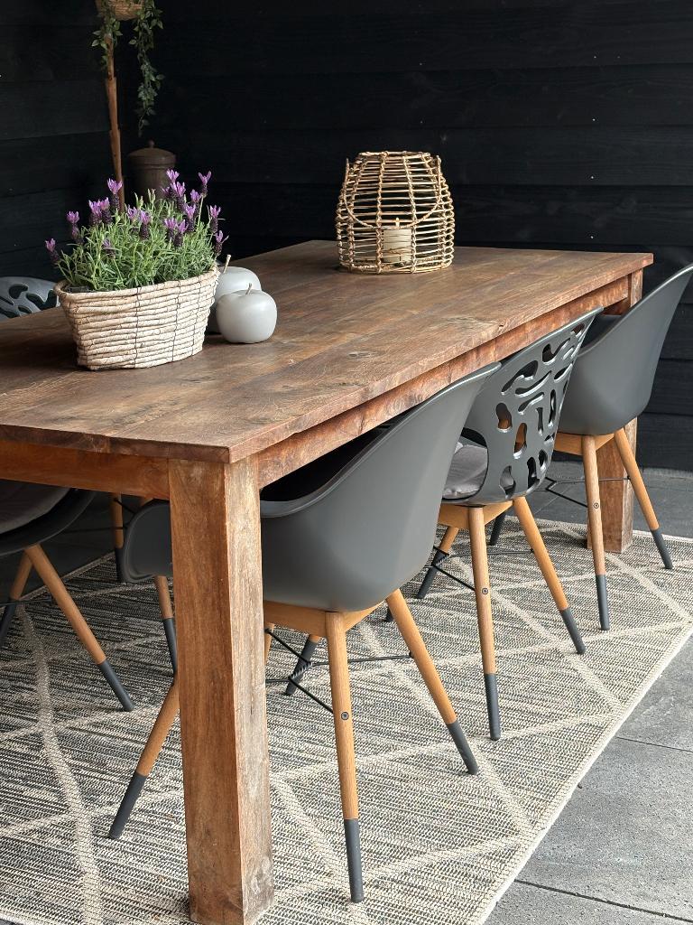 Set van 6 Beach 7 diningchair donkergrijs, Ophalen, Kunststof, 6 zitplaatsen, Zo goed als nieuw