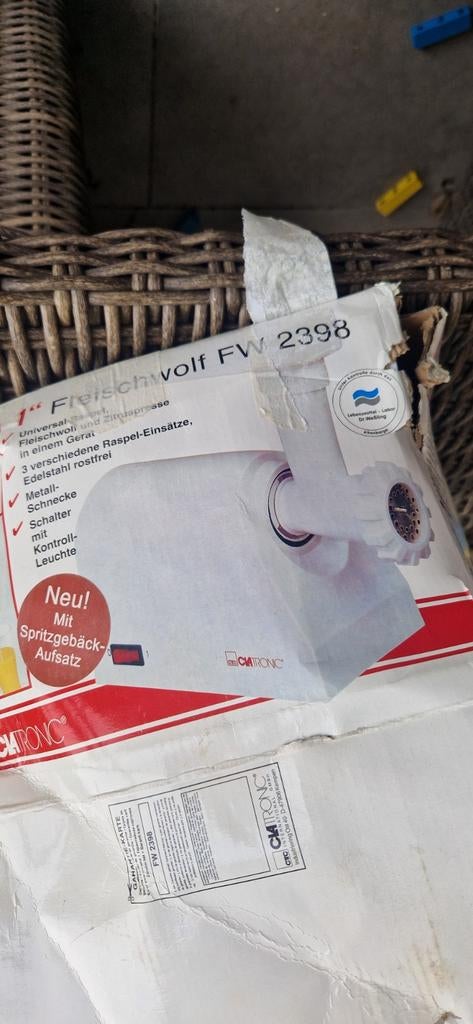 Clatronic FW 2398 Vleesmolen - Nieuw in doos, Minder dan 1 liter, Ophalen, Nieuw, 1 snelheid