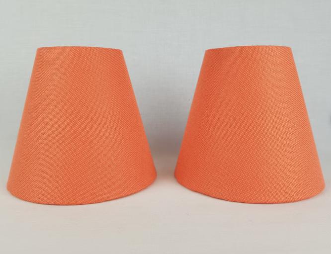 Set van 2 handgemaakte lampenkappen in zalm kleur, Huis en Inrichting, Ophalen of Verzenden, Nieuw, Overige vormen