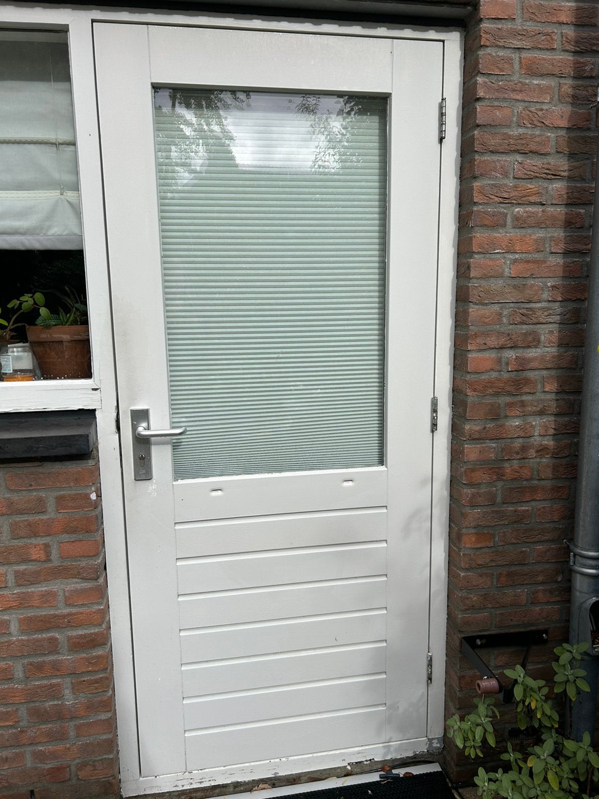 Buitendeur met glas, Doe-het-zelf en Verbouw, Gebruikt, Deurkozijn, 150 tot 225 cm, Hout