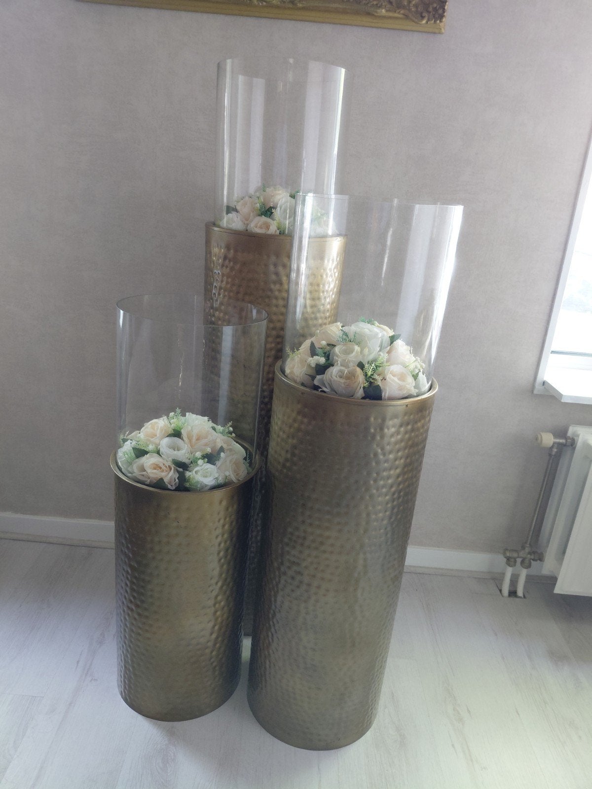 bronzen set, Ophalen, Zo goed als nieuw, Glas, Minder dan 100 cm