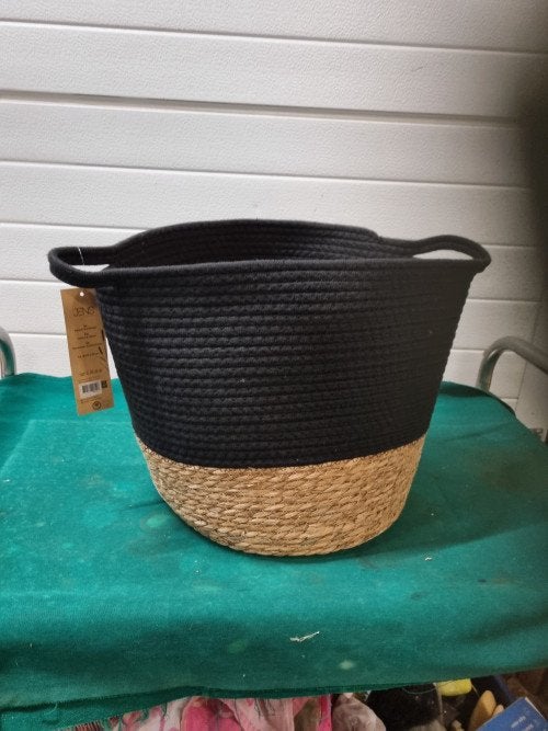 mand katoen en riet zwart jens, Ophalen of Verzenden, 'T Olde Gre-j, Info@toldegrej.nl, Endepoelstraat 20f Didam
