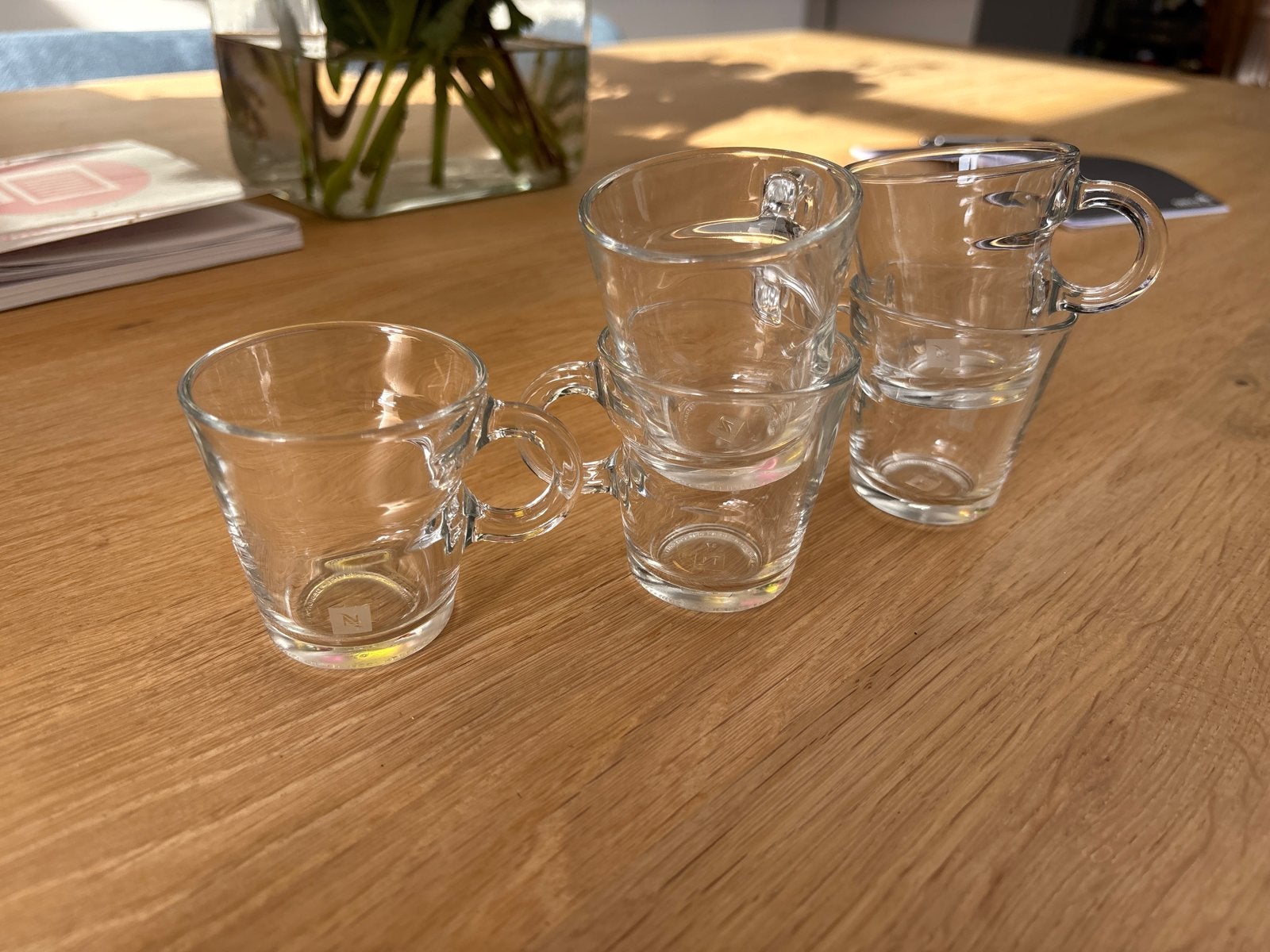 Set van 5 Nespresso glazen kopjes, Overige merken, Ophalen of Verzenden, Kop(pen) en/of Schotel(s), Glas