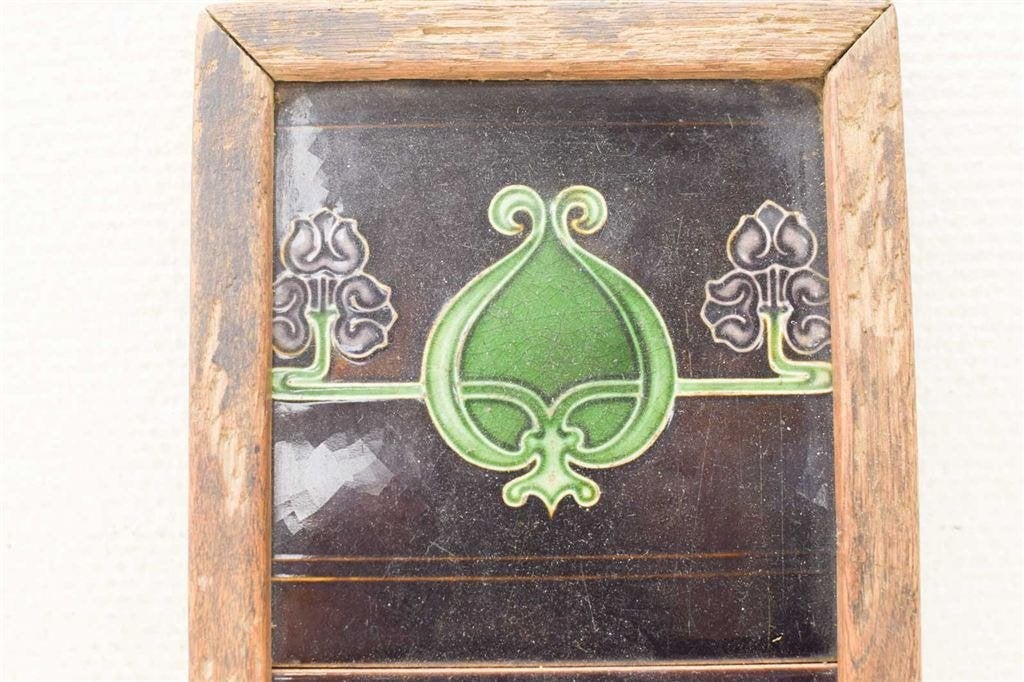 2 stuks wandtegels in een houten lijstje 47625, Ophalen of Verzenden, Gebruikt