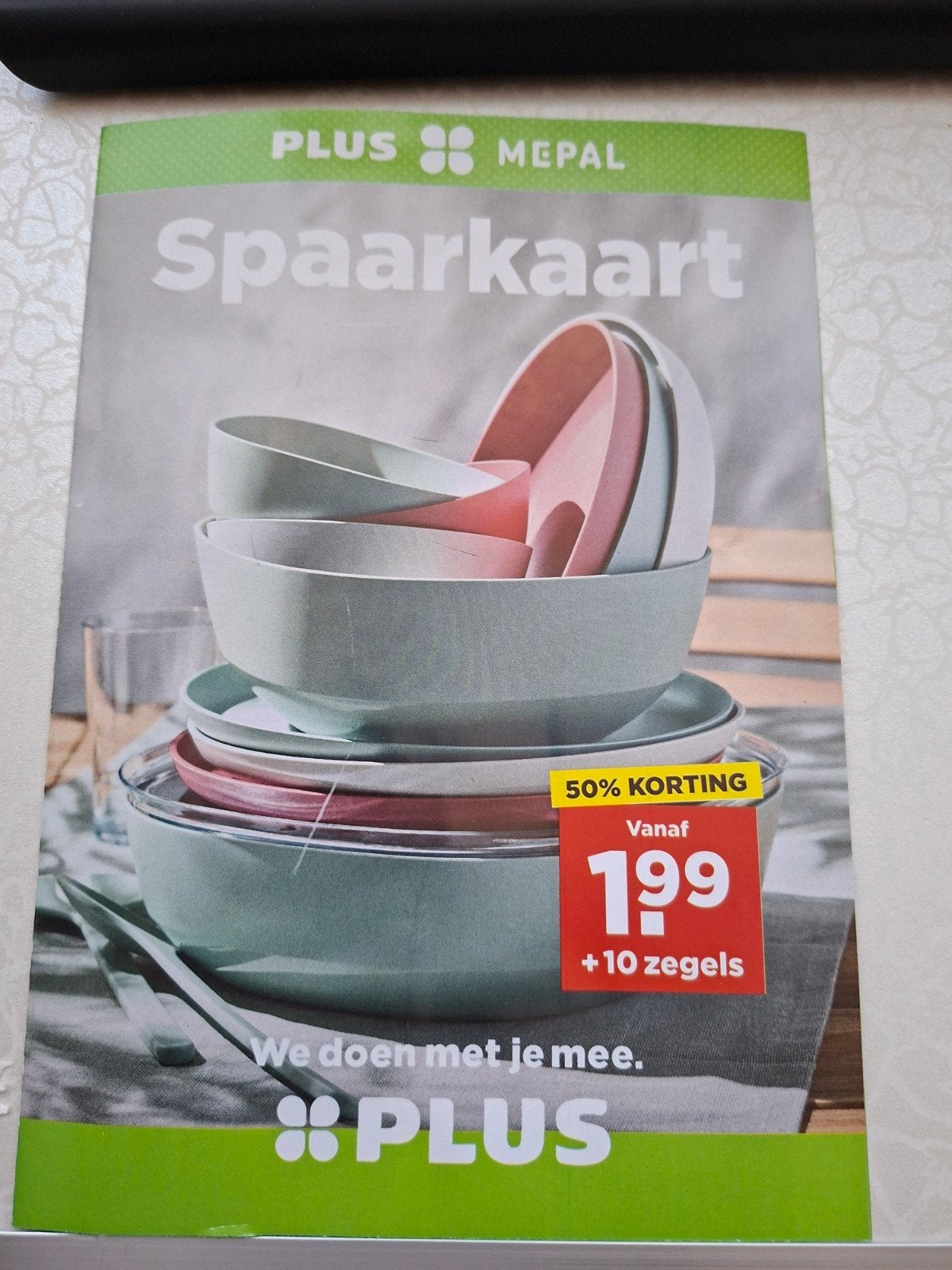 Volle spaarkaart Plus Mepal, Verzamelen, Supermarktacties, Plus, Ophalen