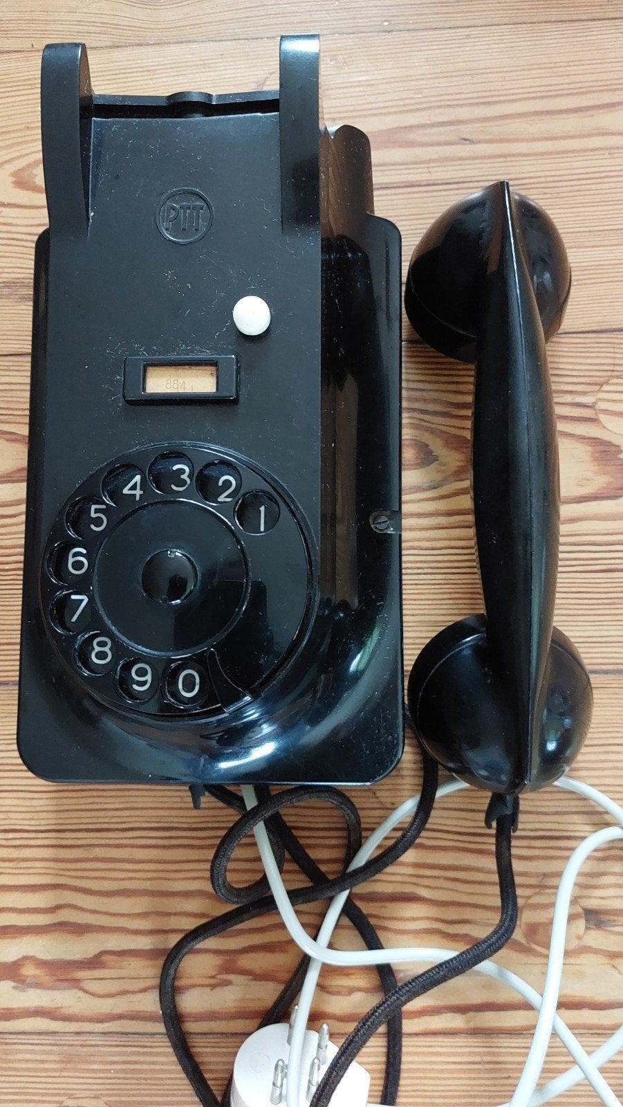 Klassieke zwarte PTT bakelieten draaischijftelefoon, Telecommunicatie, Ophalen, Gebruikt, Bakeliet