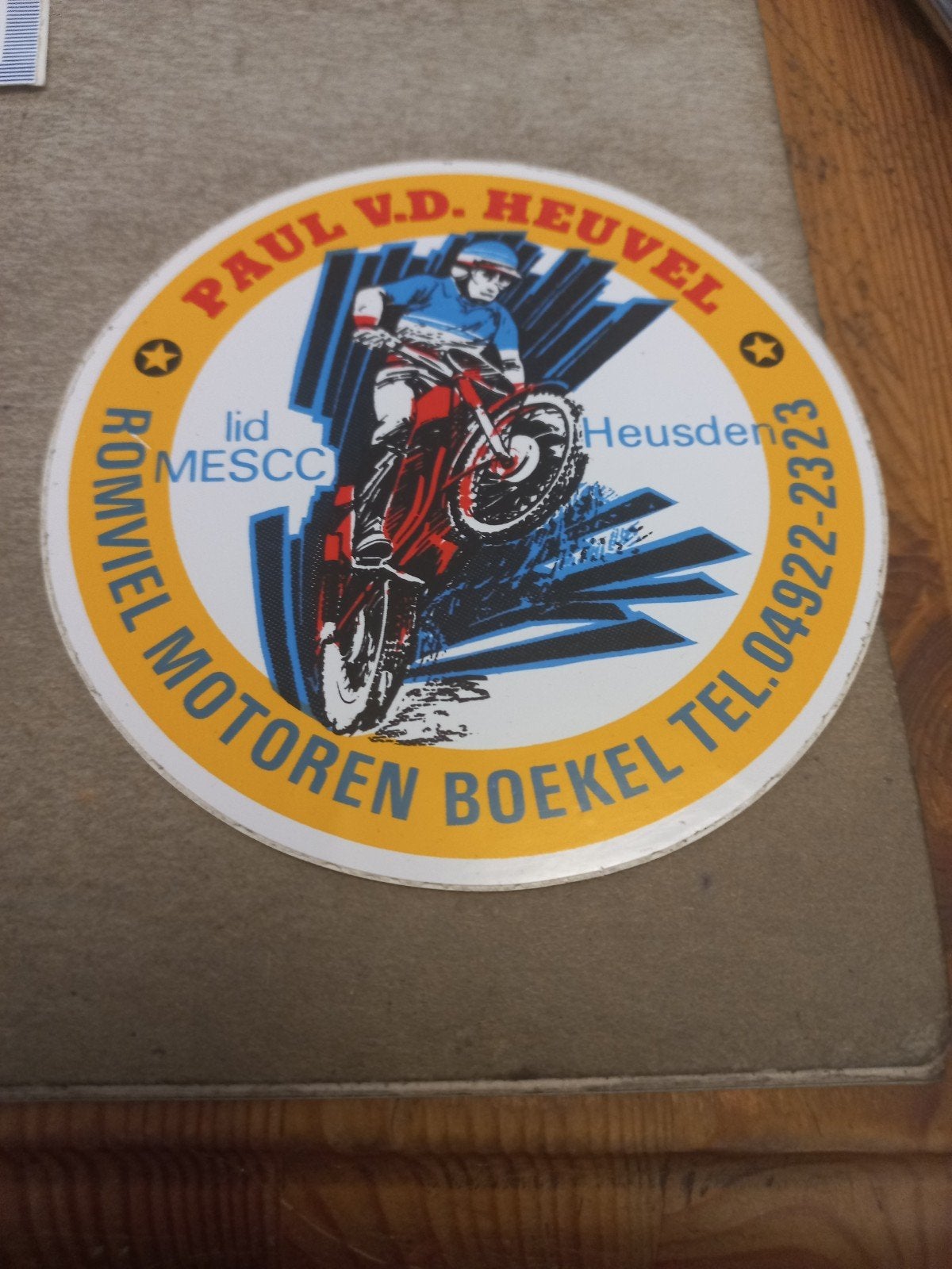 Vintage Paul v.d. Heuvel Motoren Boekel Sticker, Ophalen of Verzenden