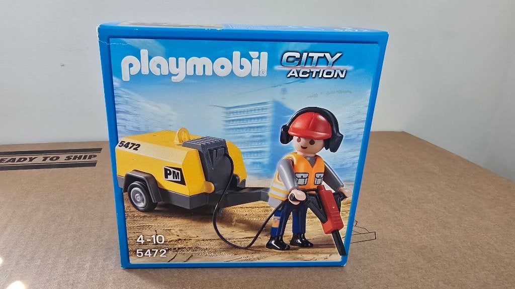 Playmobil 5472 werker en drilboor City Action nieuw in doos, Complete set, Nieuw, Ophalen of Verzenden, City action