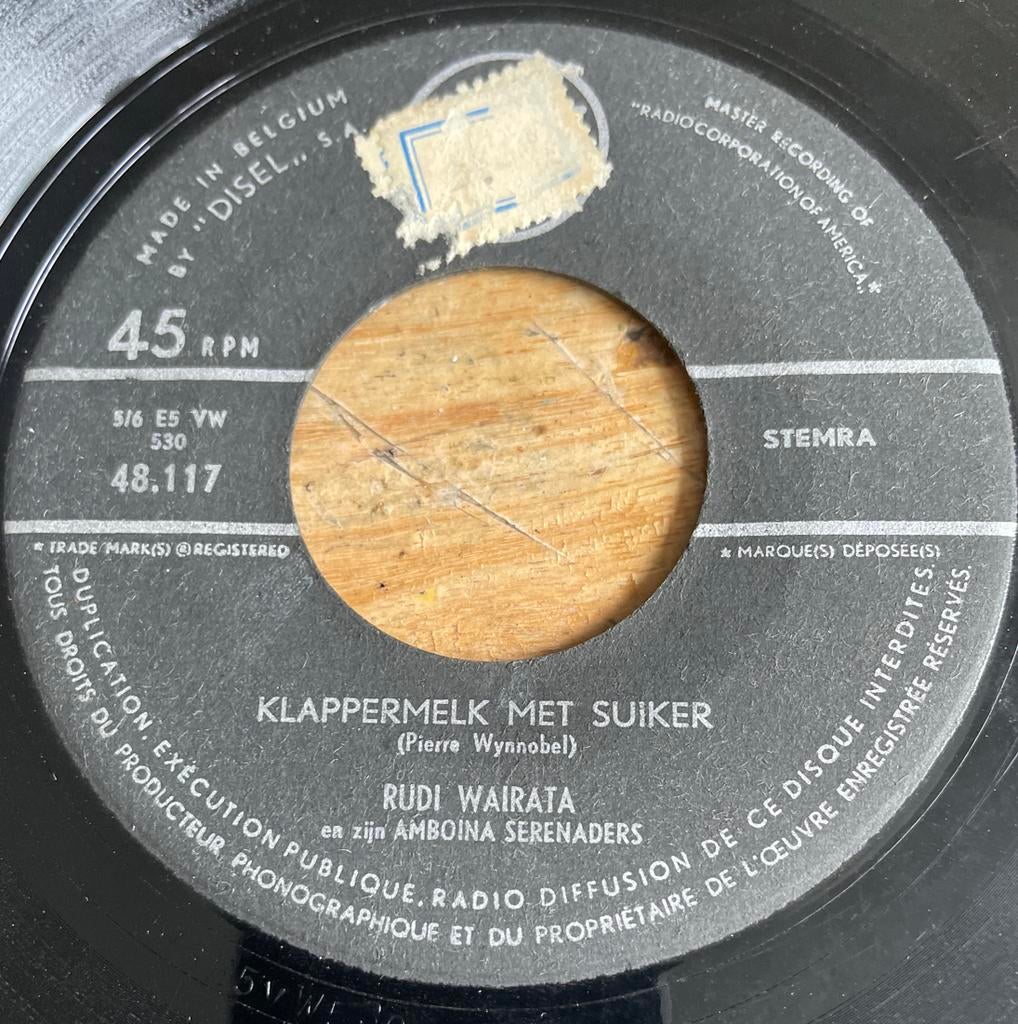 Rudi Wairata - Klappermelk Met Suiker / Soerabaja (Single), Gebruikt, Wereldmuziek, Voor 1960, 7 inch