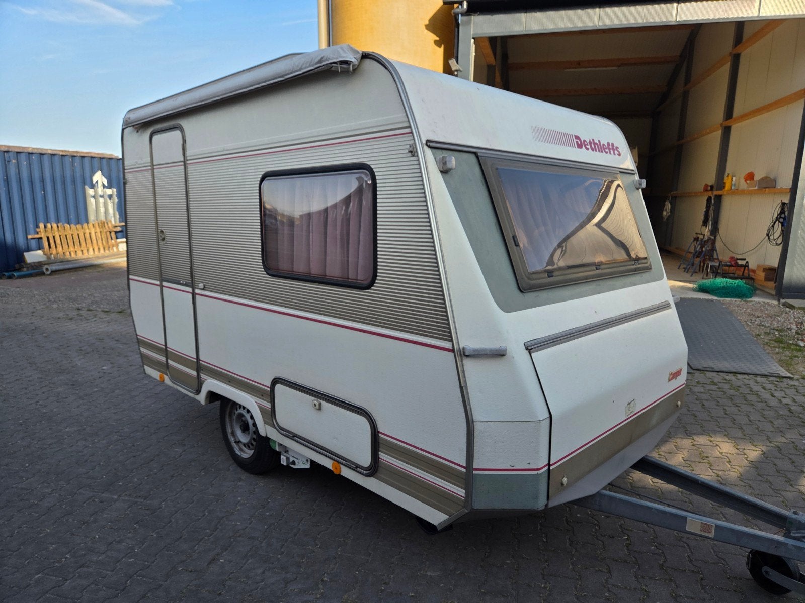 Dethleff 350 ek, 1991 ,mover, luifel, Caravans en Kamperen, Caravans, Koelkast, Rondzit, Tot en met 2, Particulier