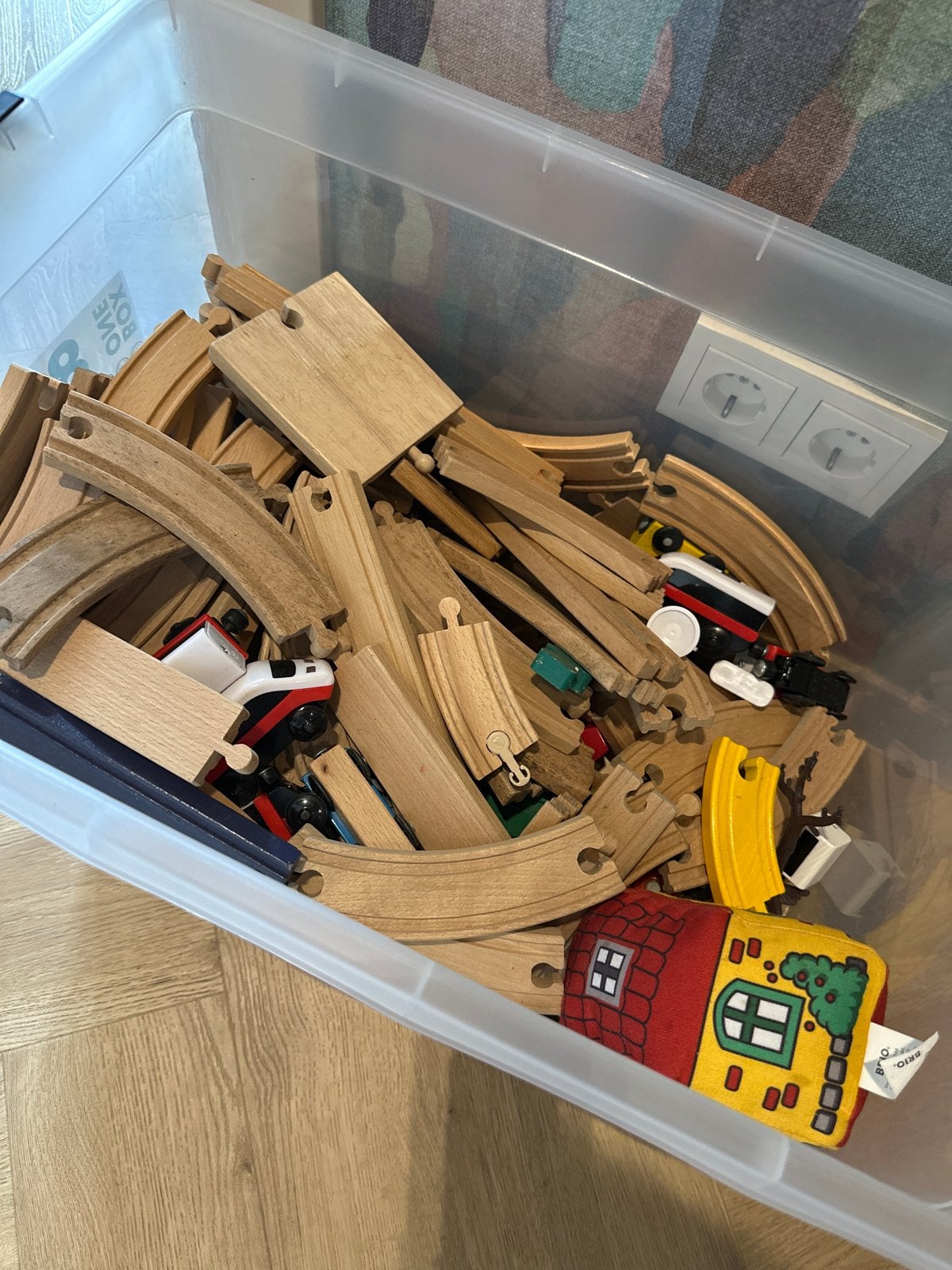 Grote set houten treinrails met treinen en accessoires, Ophalen, Gebruikt, Jongen of Meisje