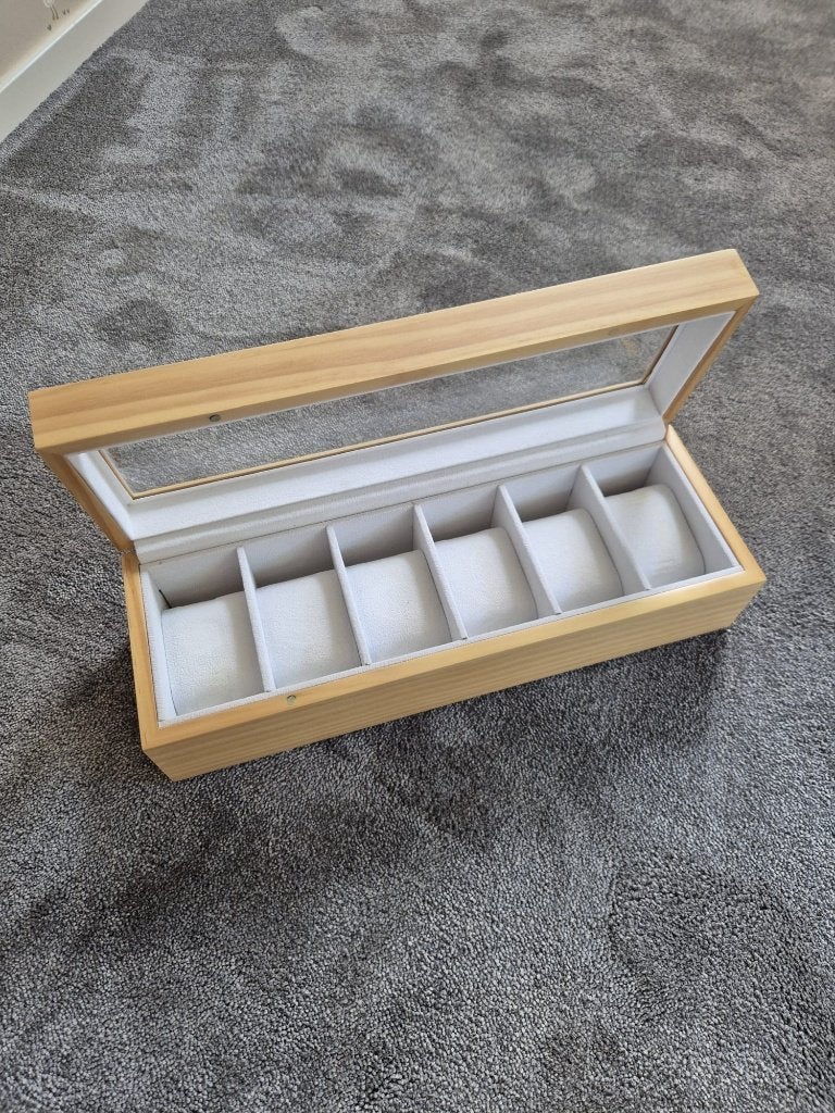 Horlogekist horlogebox voor 6 horloges, Ophalen of Verzenden, Zo goed als nieuw, Overige materialen, Overige merken