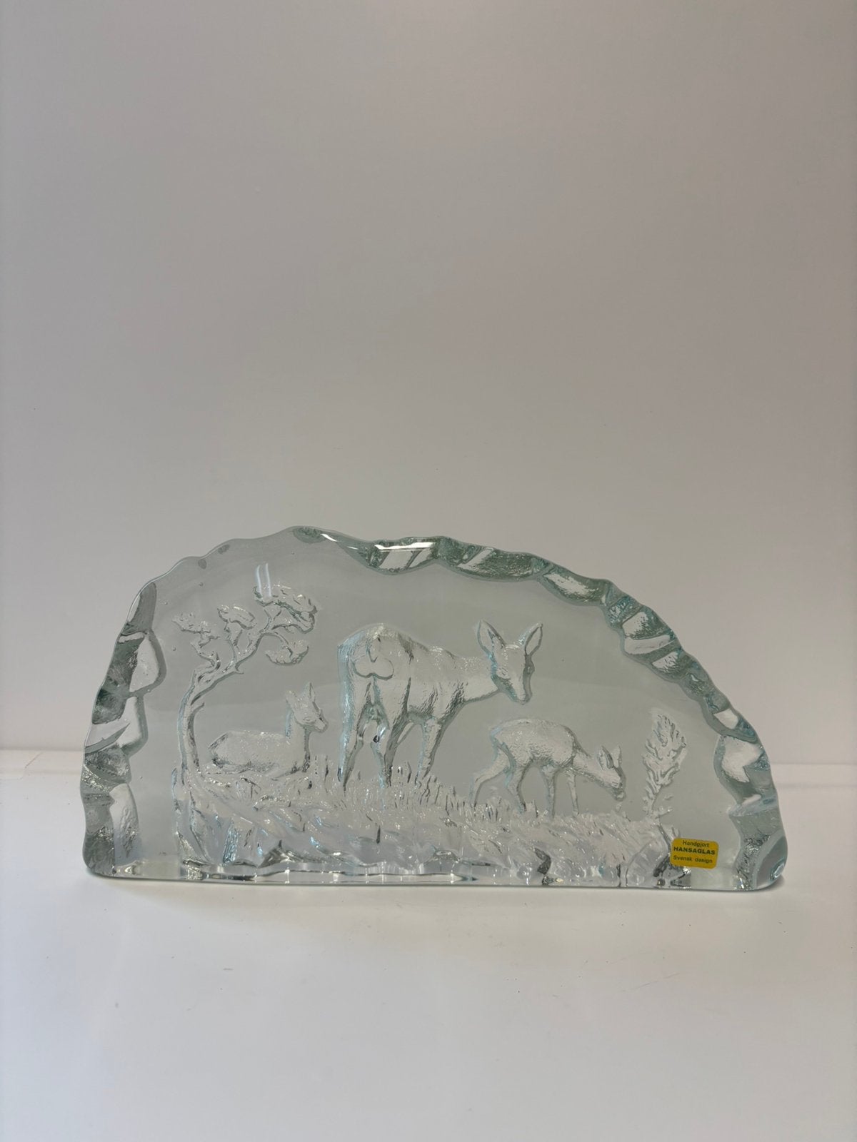 Vintage Hansaglas Sweden kristal glaskunst object herten, Ophalen of Verzenden