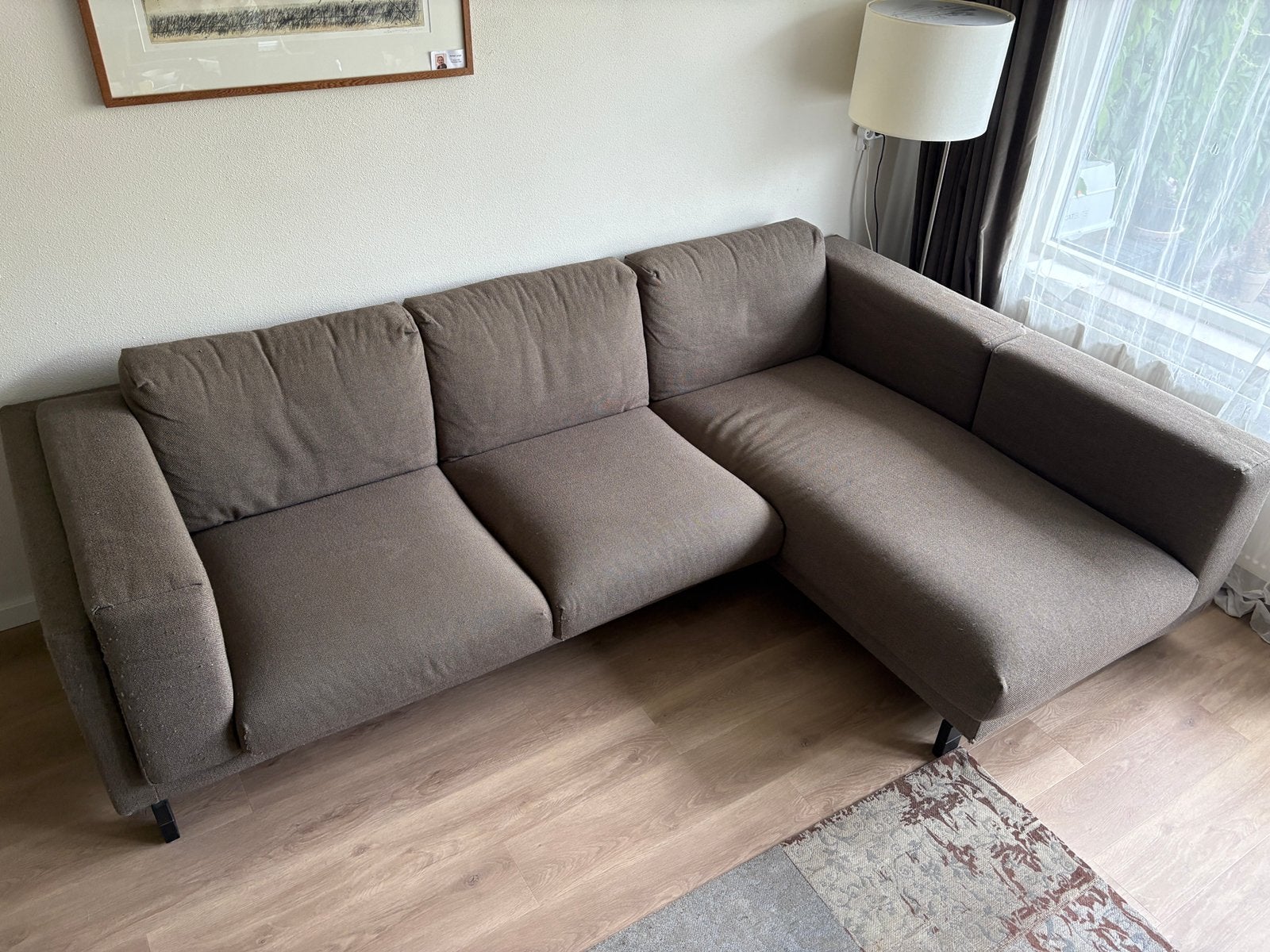 IKEA Nockeby Loungebank met Pocketvering (Bruin), Ophalen, 250 tot 300 cm, Gebruikt, Hoekbank