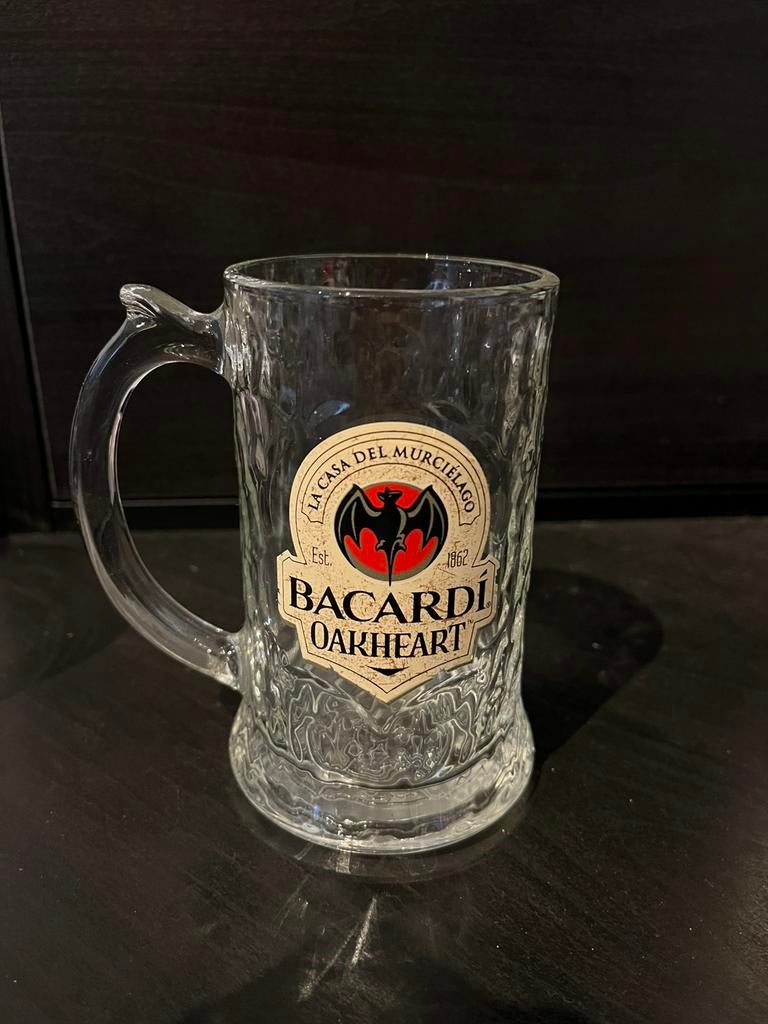 Vintage Bacardi Oakheart glazen mok, Ophalen of Verzenden, Gebruikt, Overige typen