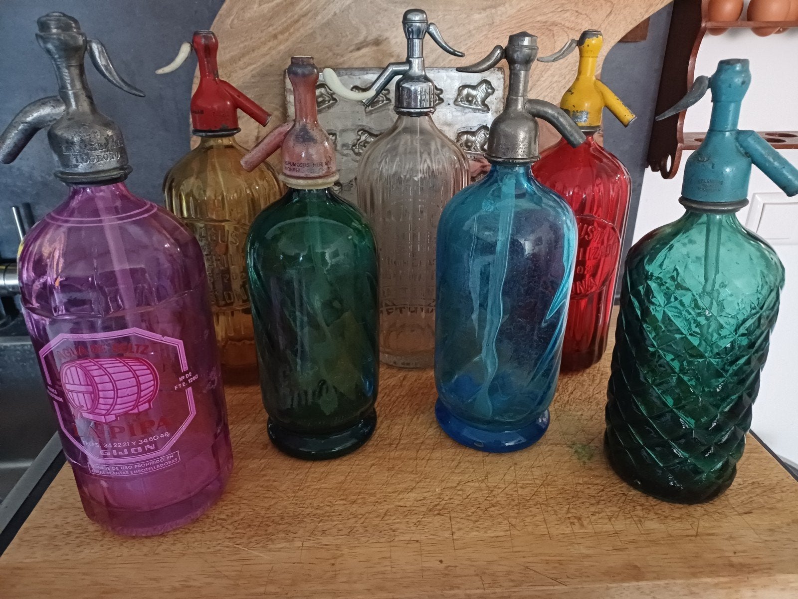 Set antieke Spuitflessen Sifons Spanje Engeland Frankrijk, Antiek en Kunst, Verzenden