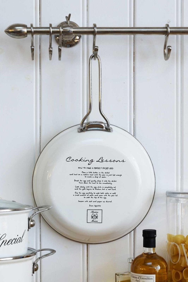 Riviera Maison Pan Cooking Lessons/Nooit gebruikt, Ophalen of Verzenden, Zo goed als nieuw, Koekenpan
