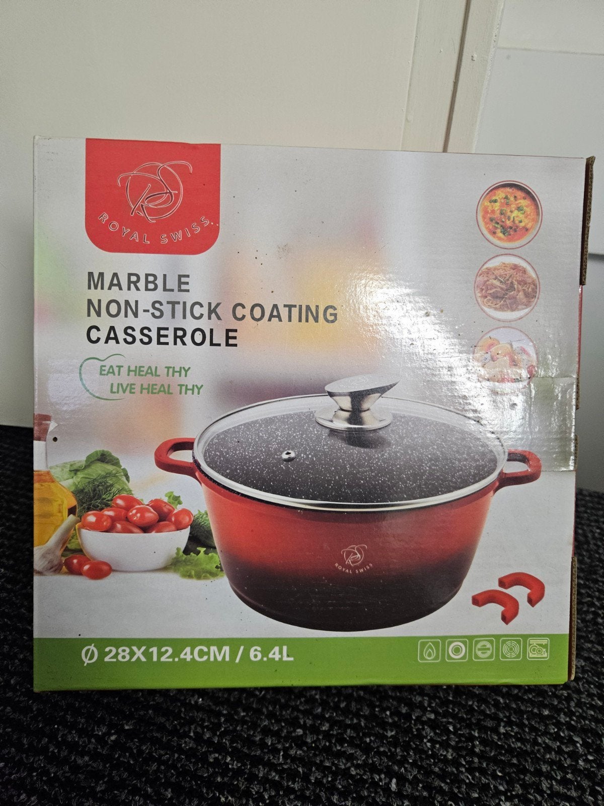 Royal Swiss Marmeren Anti-aanbak Braadpan 28cm 6.4L, Overige materialen, Braadpan, Antiaanbaklaag, Nieuw