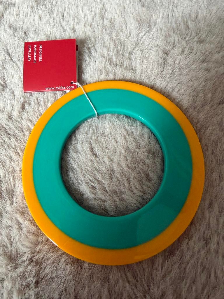 Zsiska armband maat S - Geel/Turquoise, Ophalen of Verzenden, Nieuw, Geel, Kunststof of Plastic